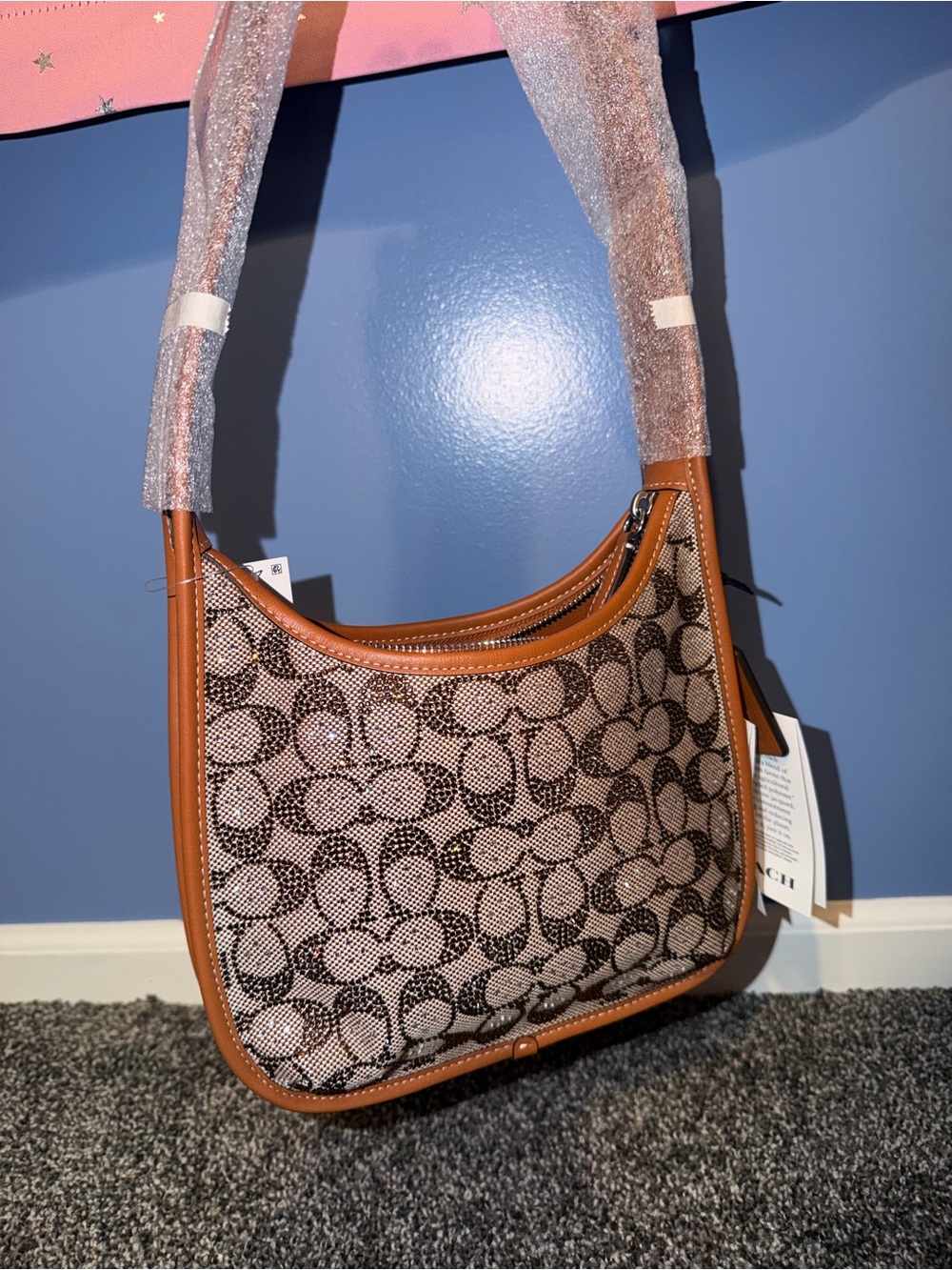 COACH Crystal Signature Jacquard Shoulder Bag - Picture 5 of 10